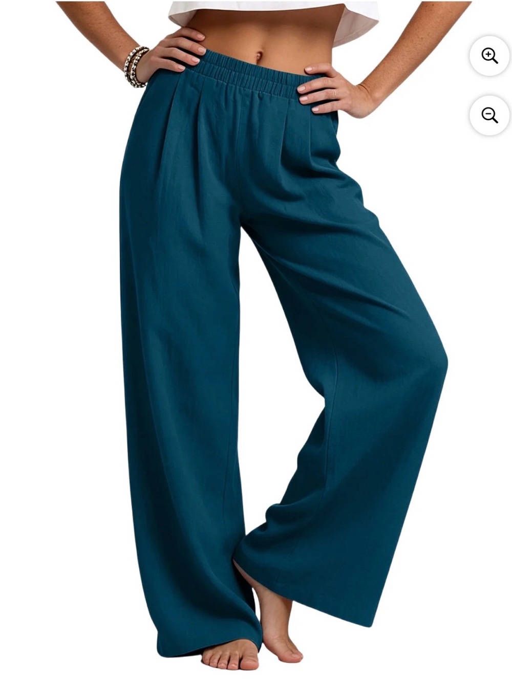 HALARA Teal Wide-Leg Chino Pants